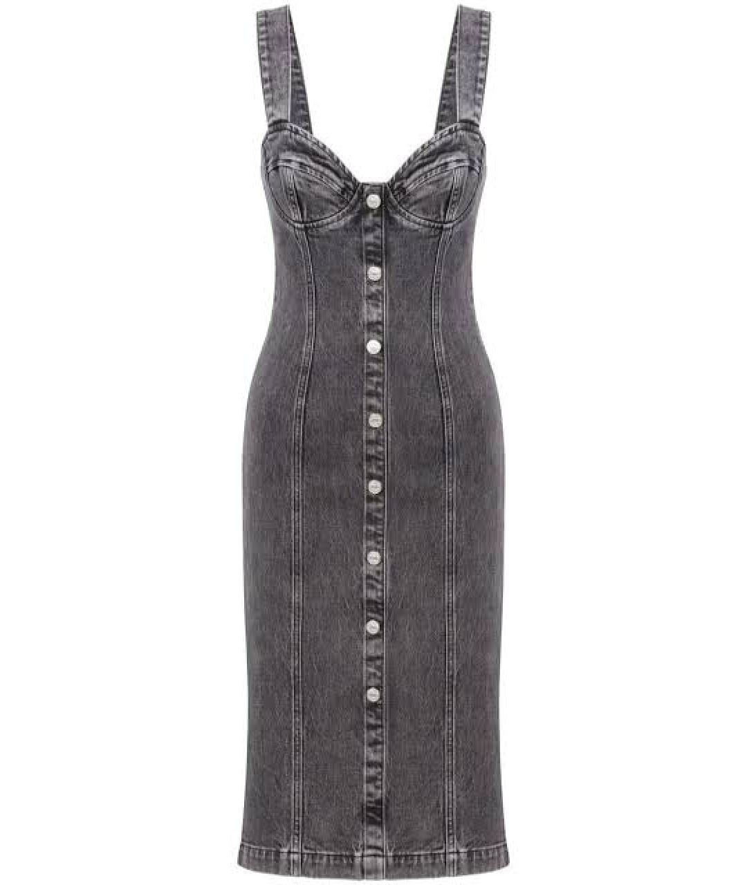 MOSCHINO JEANS Серое хлопковое повседневное платье, фото 1