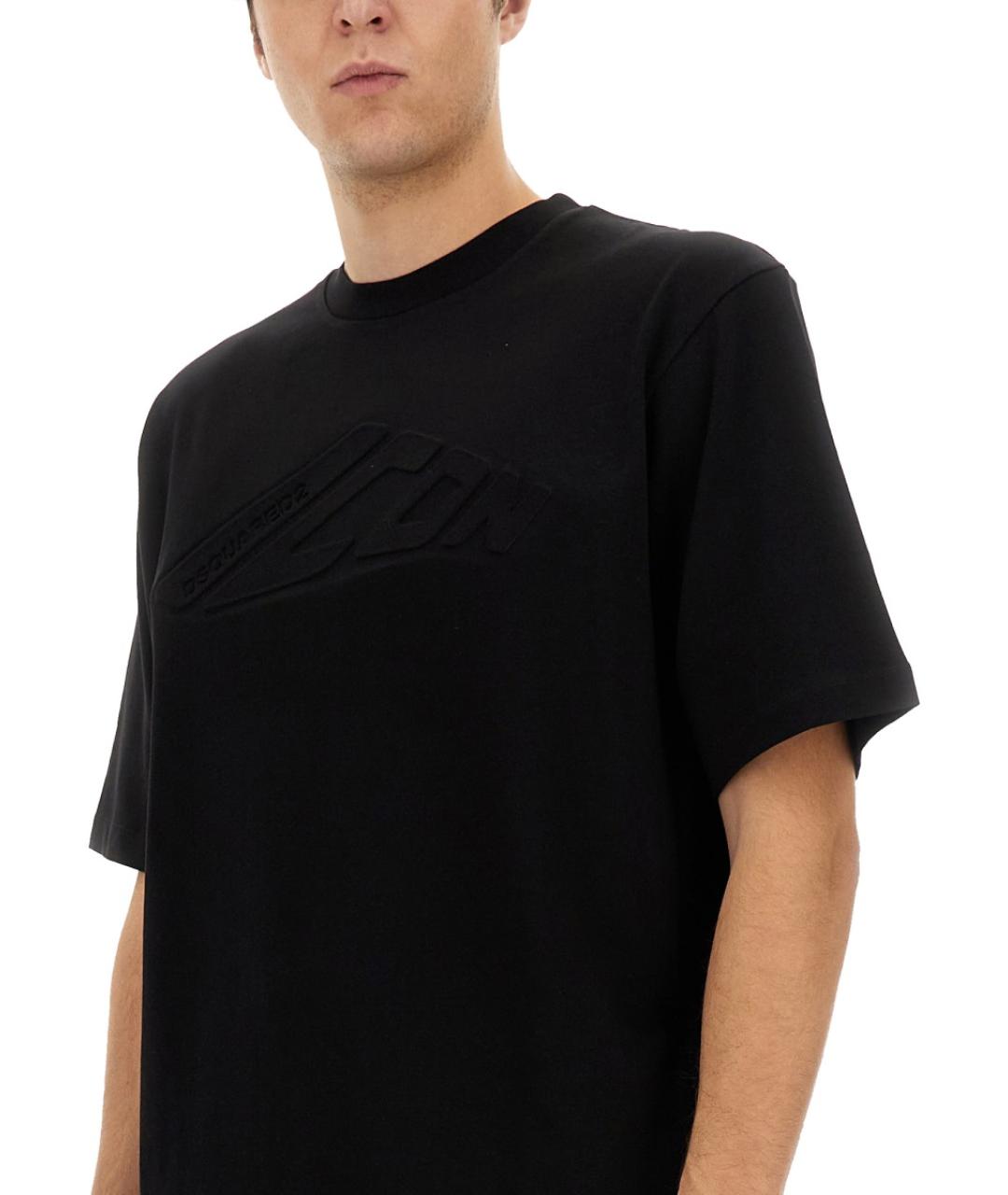 DSQUARED2 Черная хлопковая футболка, фото 4