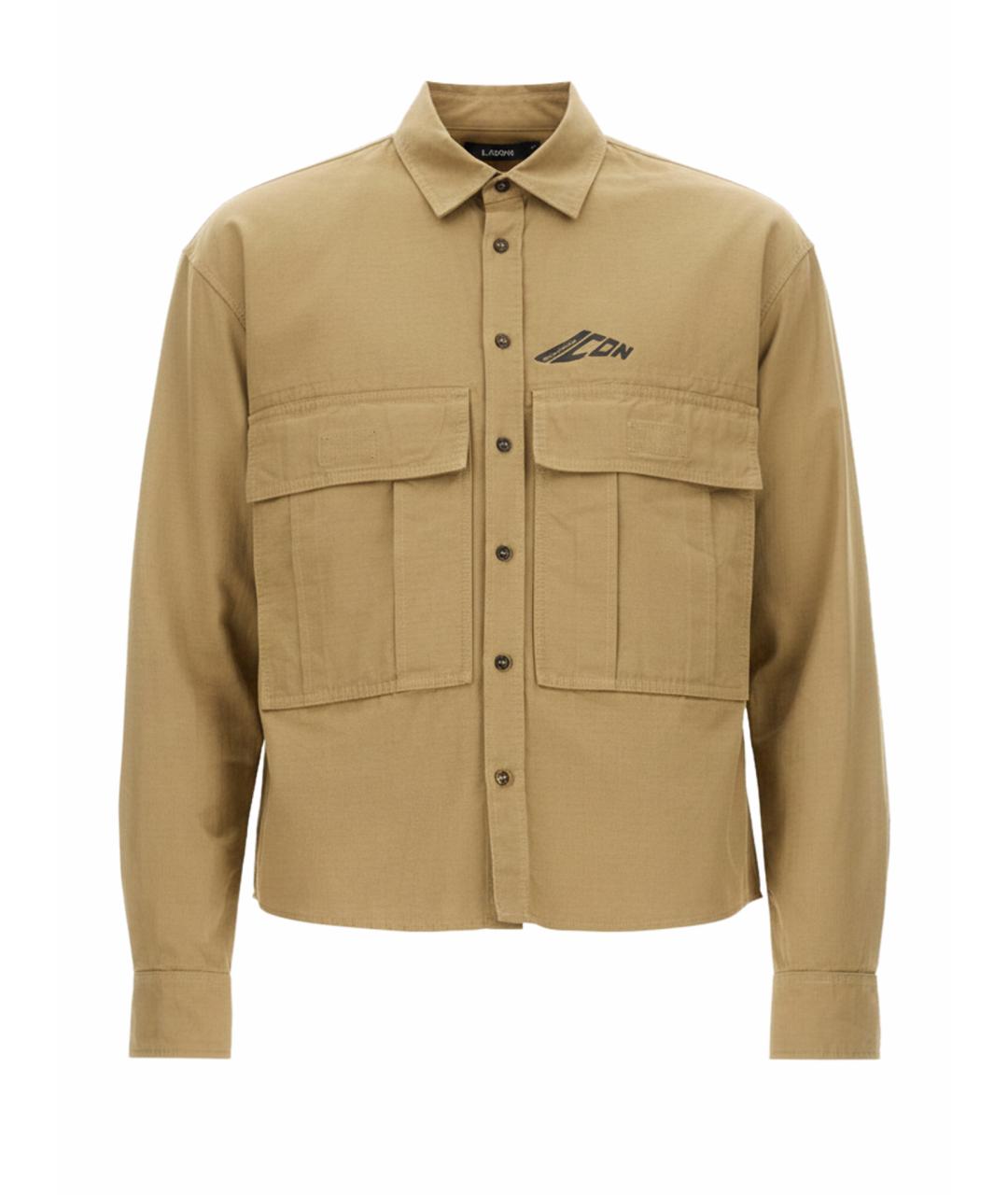 DSQUARED2 Коричневая хлопковая кэжуал рубашка, фото 1