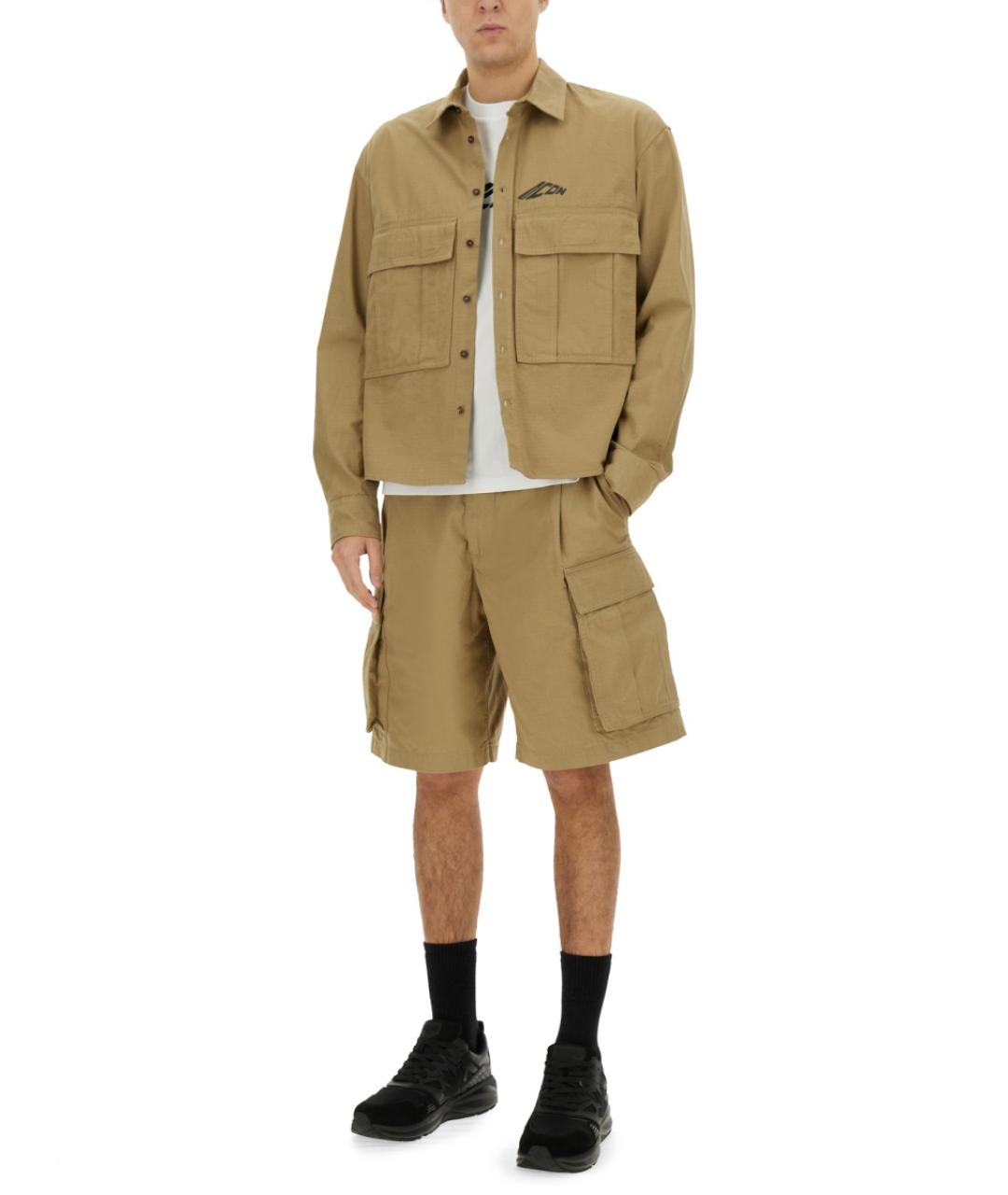 DSQUARED2 Коричневая хлопковая кэжуал рубашка, фото 2