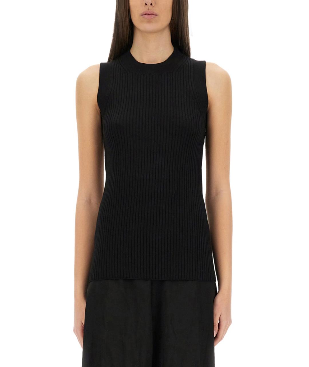 SPORTMAX Черная хлопковая майка, фото 1