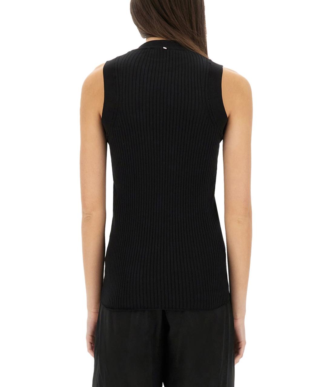 SPORTMAX Черная хлопковая майка, фото 3