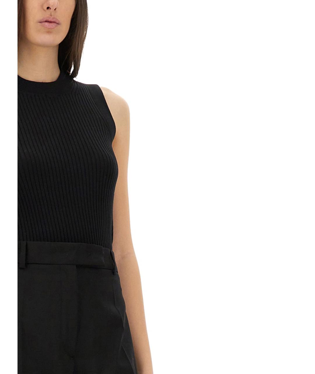 SPORTMAX Черная хлопковая майка, фото 4