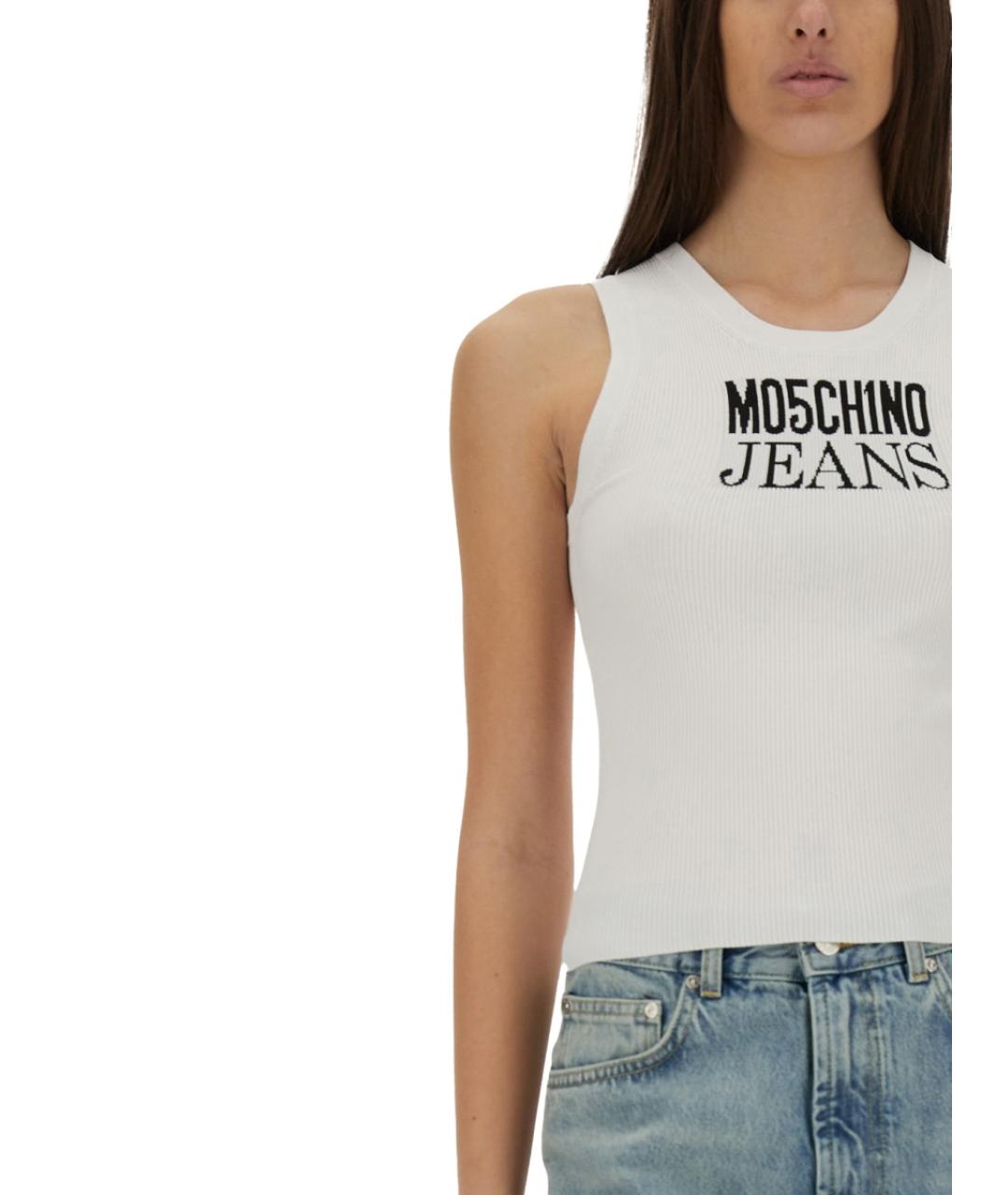 MOSCHINO JEANS Белая вискозная майка, фото 5