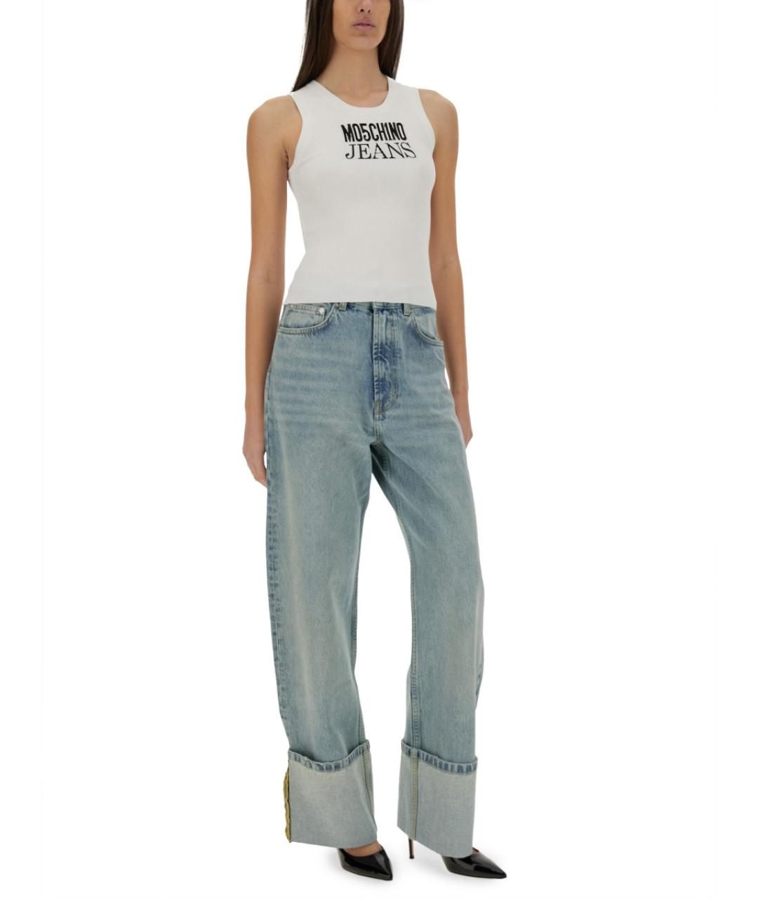MOSCHINO JEANS Белая вискозная майка, фото 3