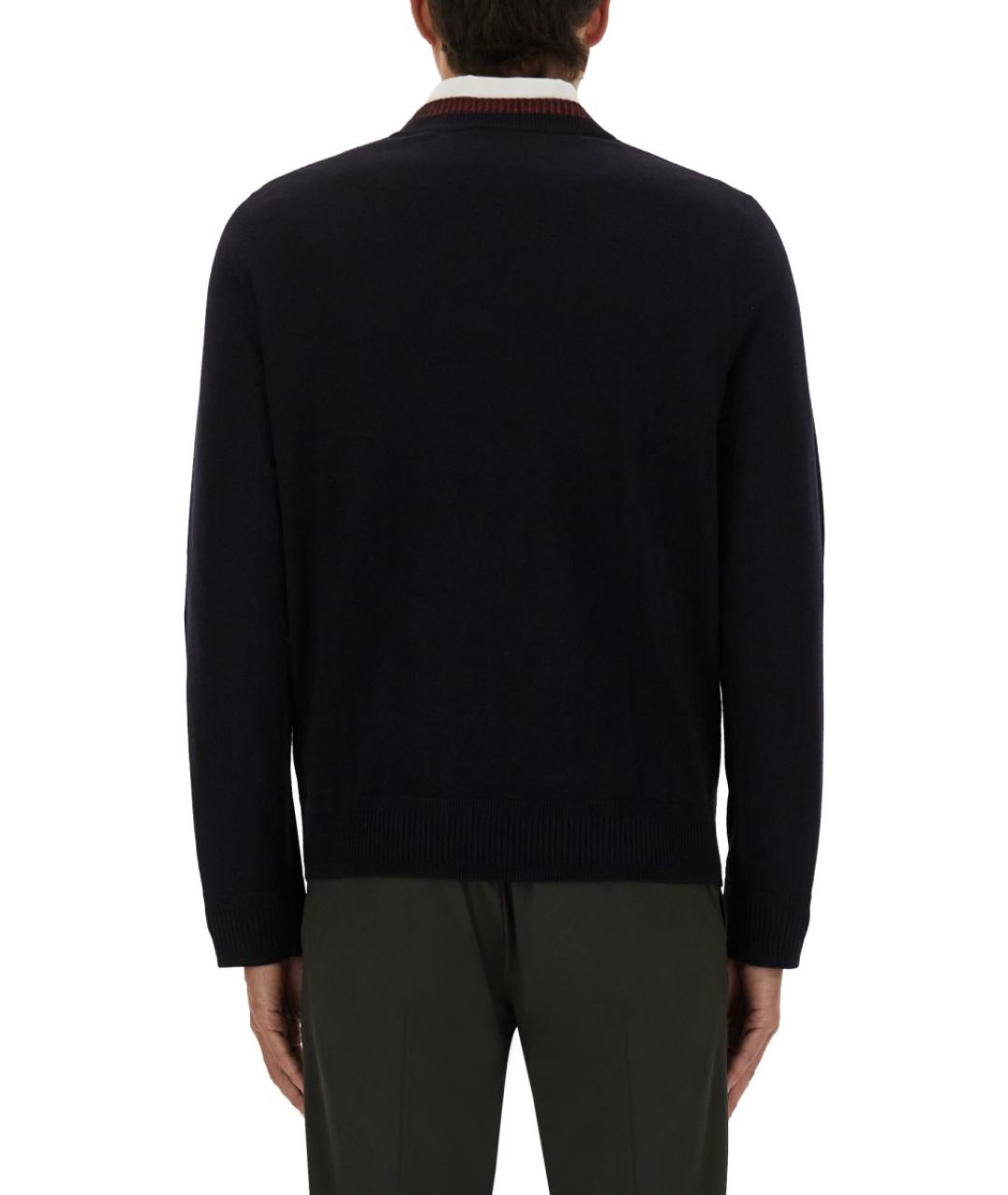 PS BY PAUL SMITH Темно-синий шерстяной джемпер / свитер, фото 3