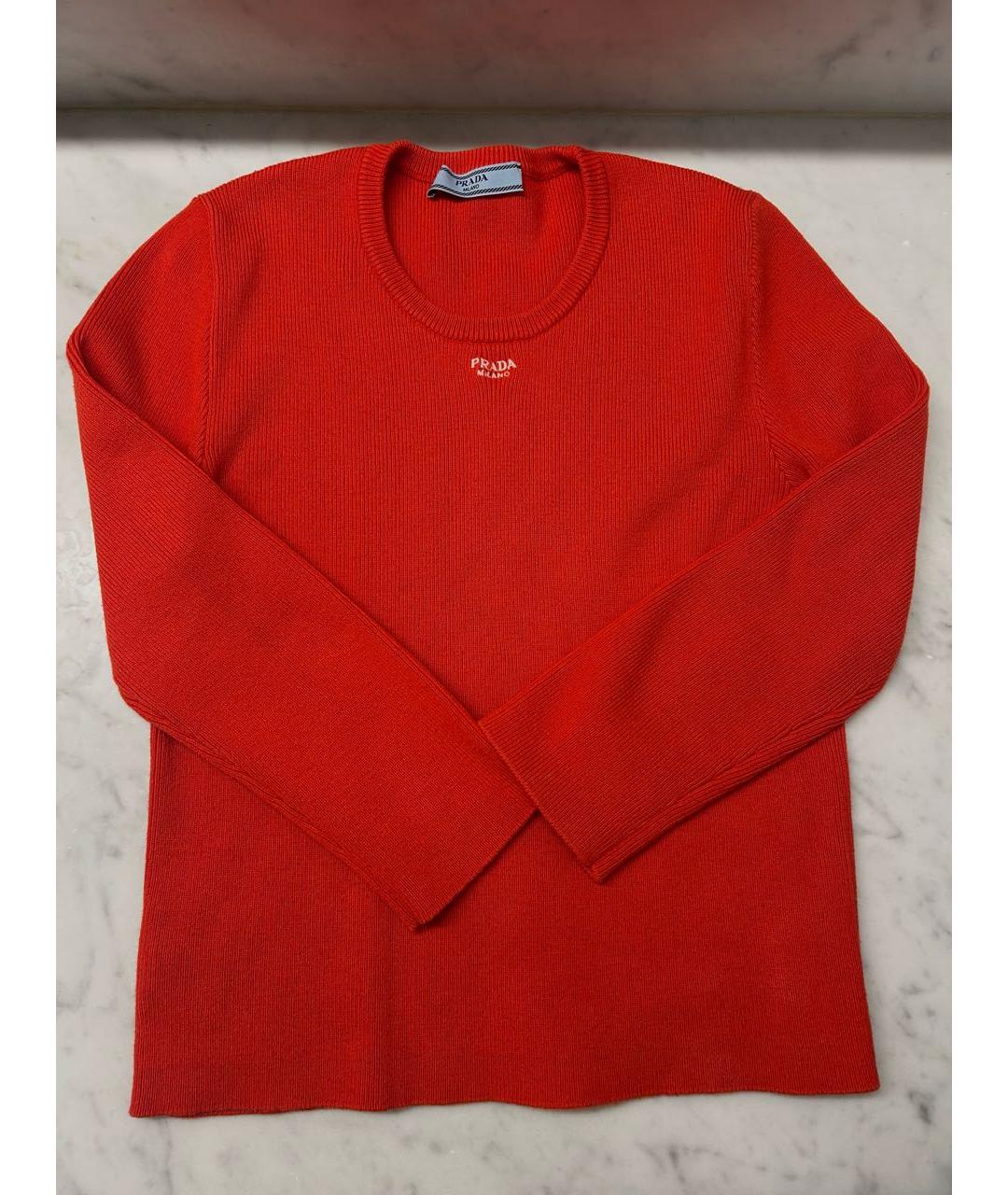 PRADA Красный хлопковый джемпер / свитер, фото 5