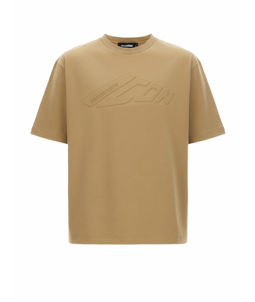 DSQUARED2 Бежевая хлопковая футболка, фото 1