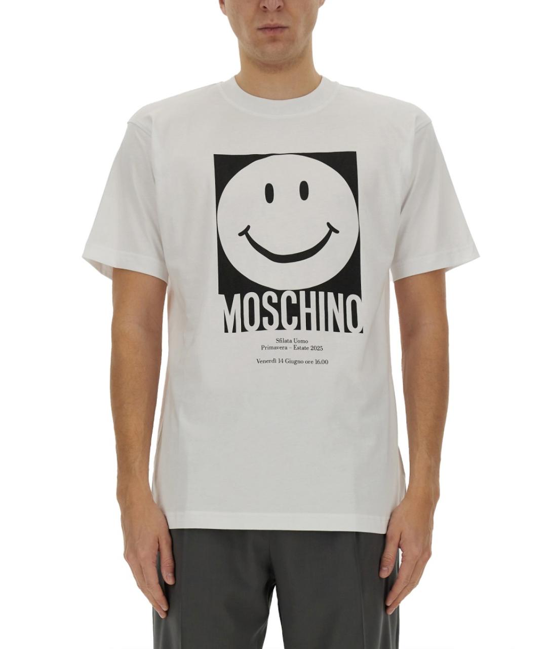 MOSCHINO Белая хлопковая футболка, фото 5