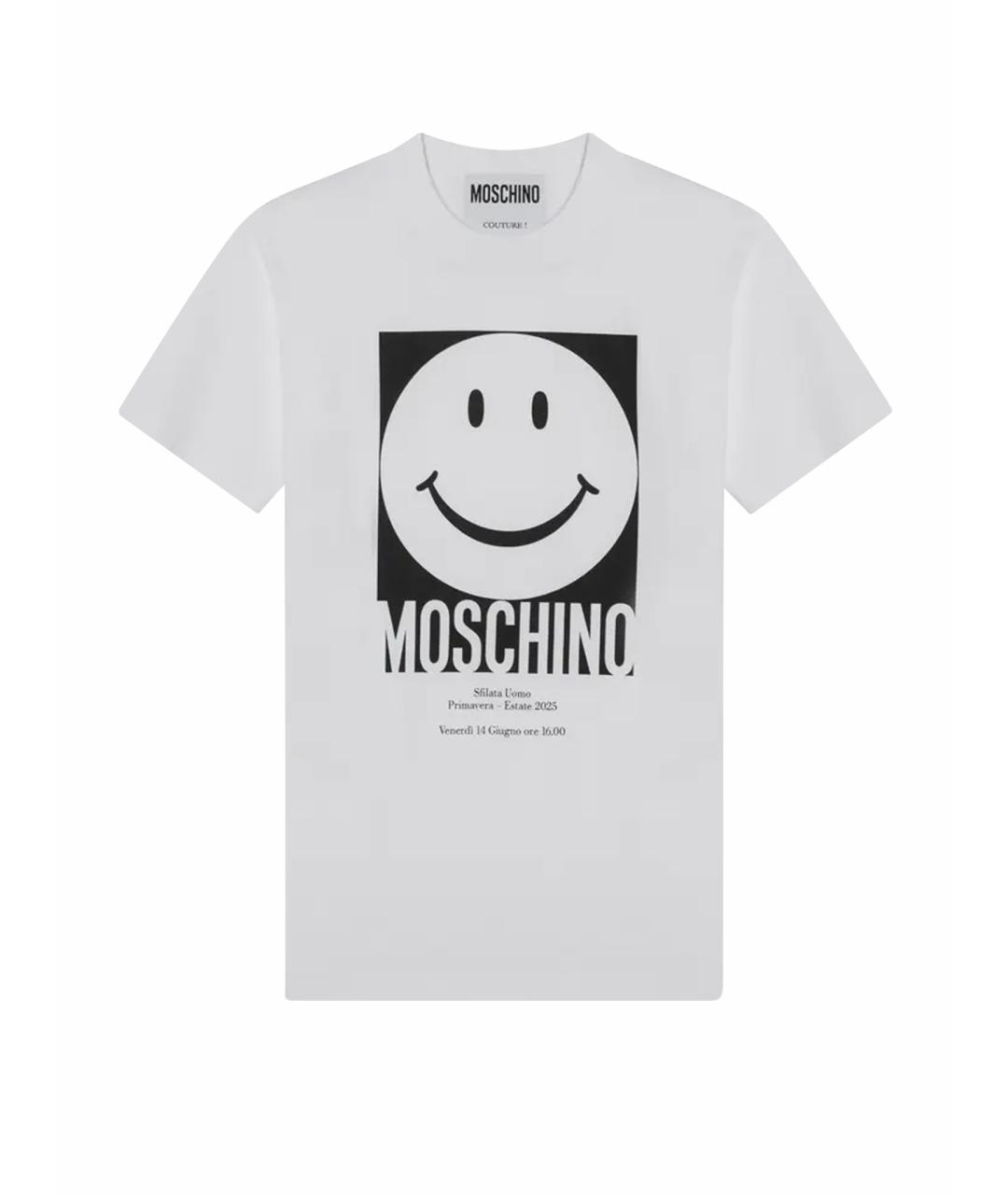 MOSCHINO Белая хлопковая футболка, фото 1