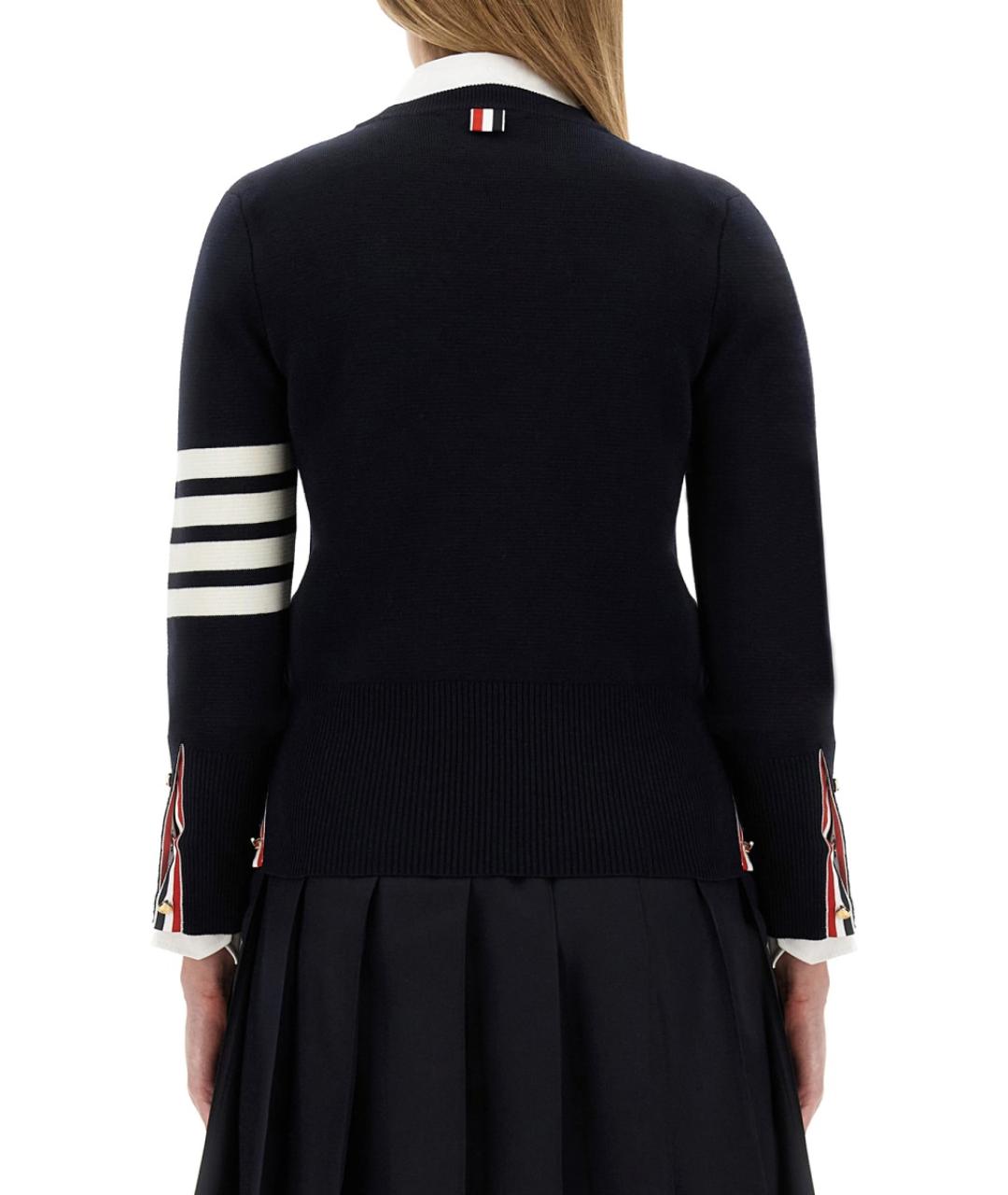 THOM BROWNE Темно-синий шерстяной джемпер / свитер, фото 5