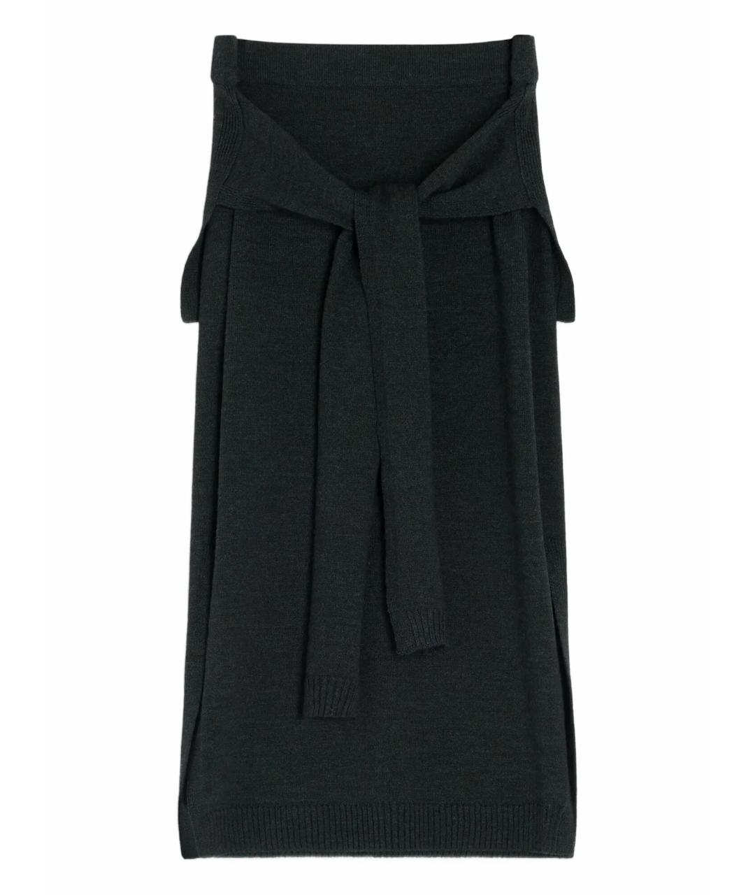 LEMAIRE Серая шерстяная юбка миди, фото 1