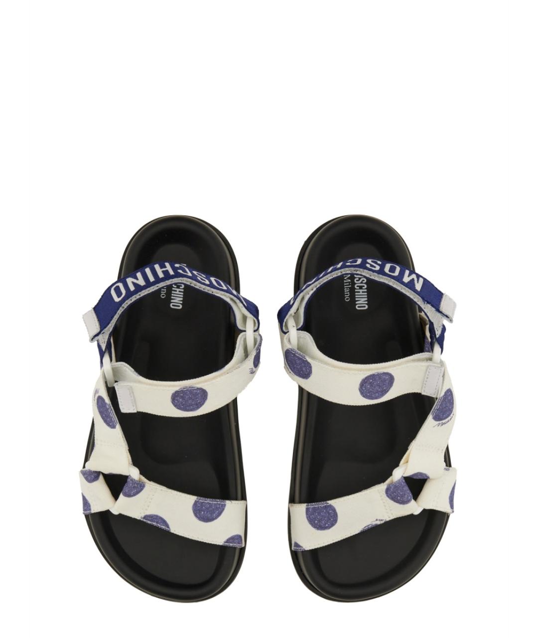 MOSCHINO Белые текстильные сандалии, фото 3