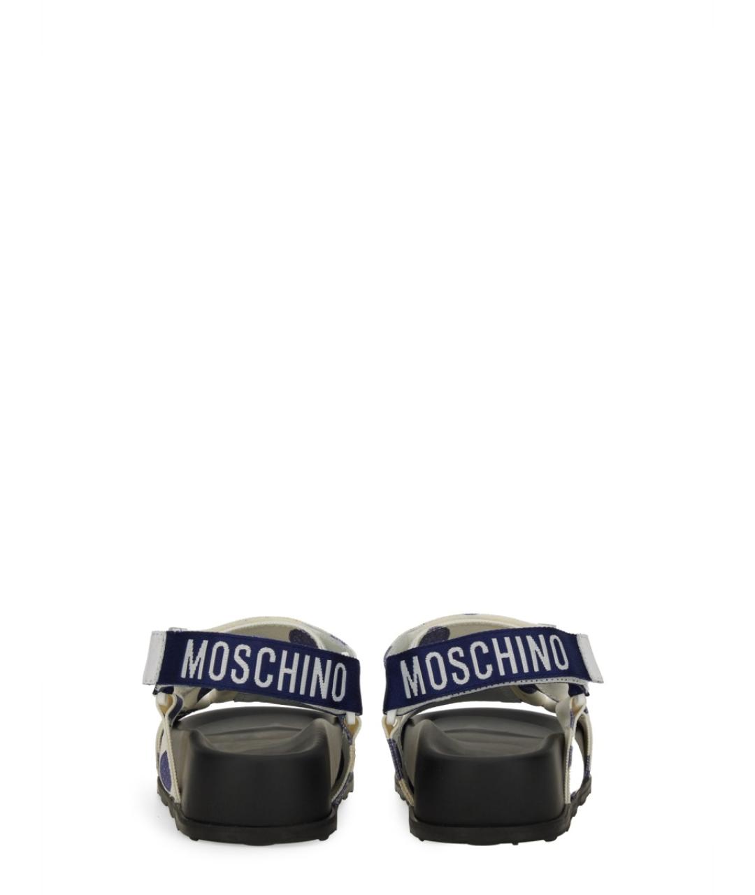 MOSCHINO Белые текстильные сандалии, фото 5