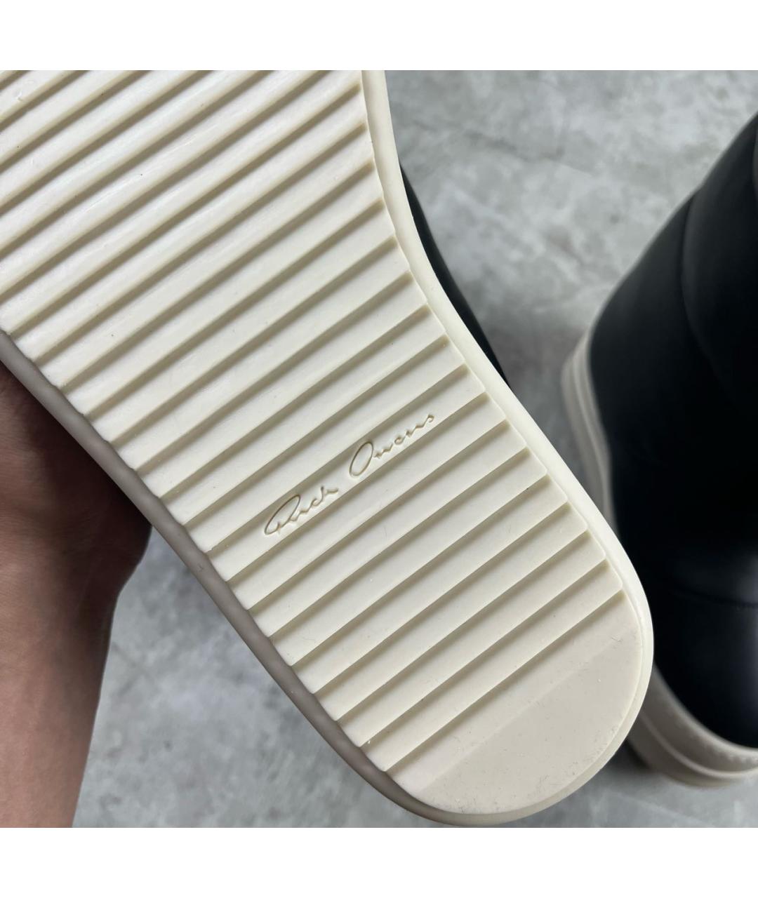 RICK OWENS Черные кожаные высокие ботинки, фото 3