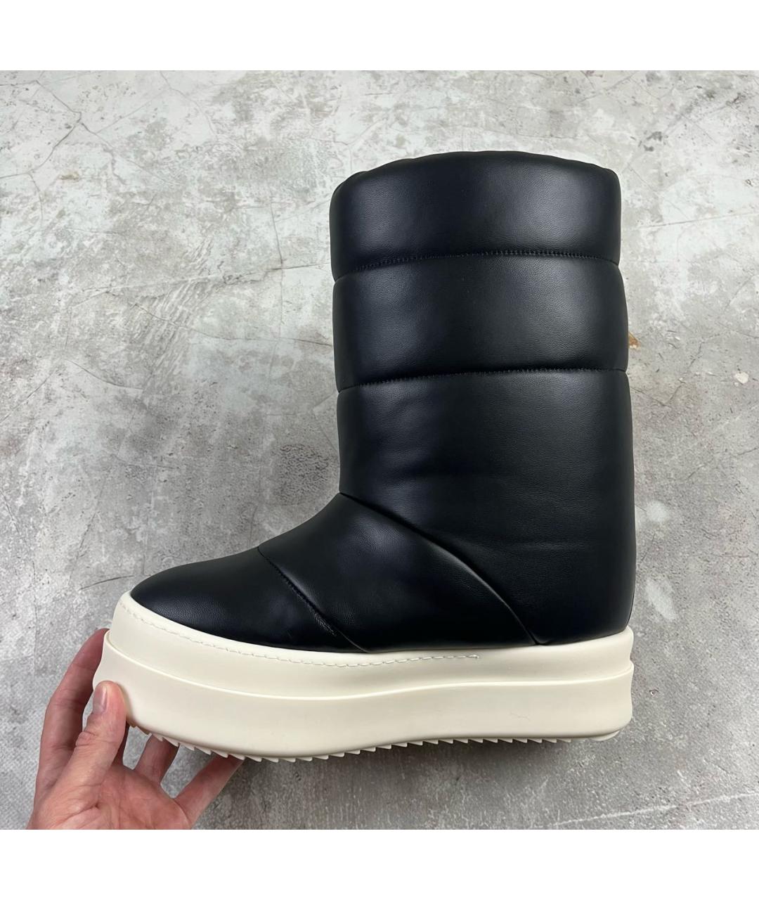 RICK OWENS Черные кожаные высокие ботинки, фото 6