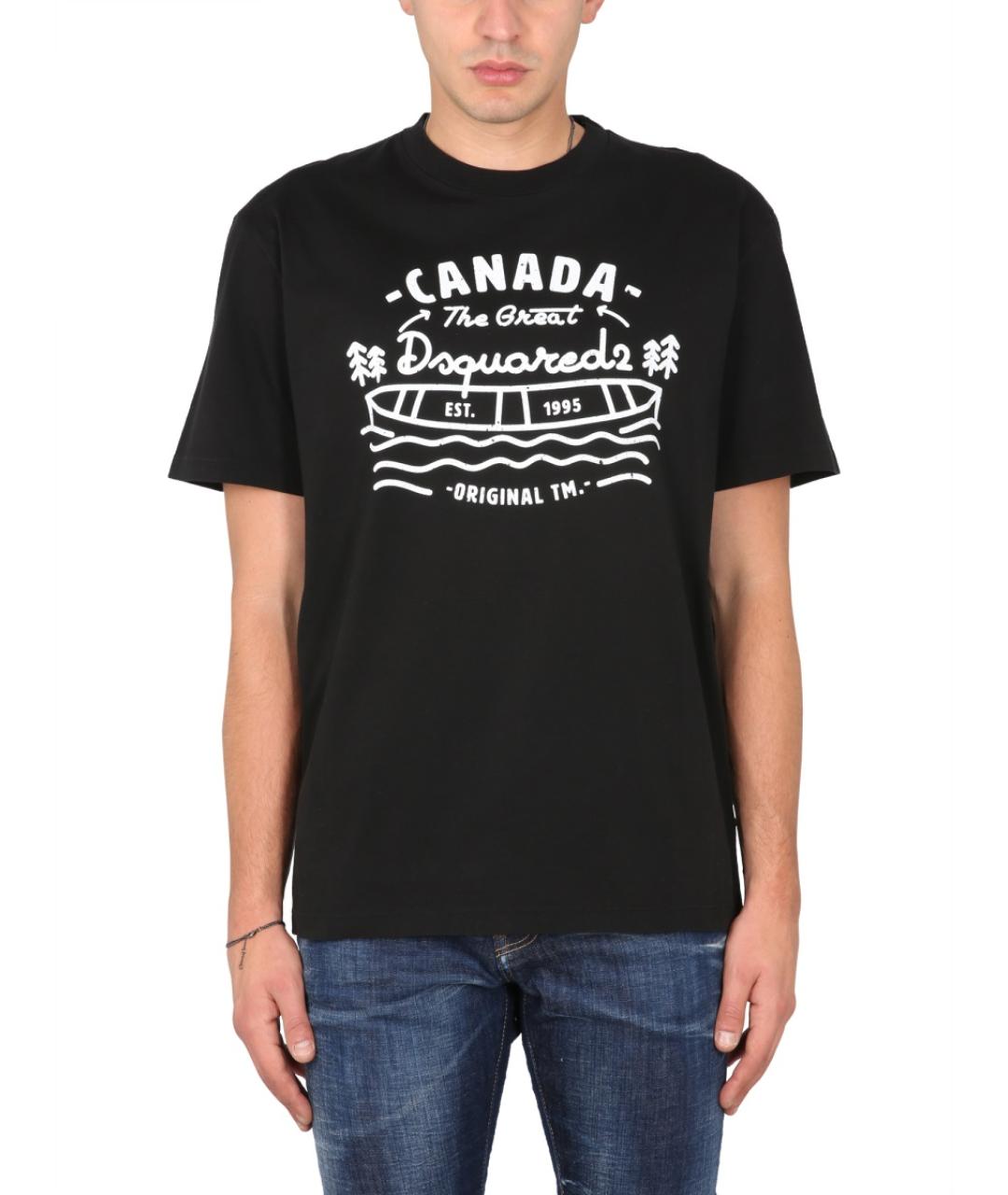DSQUARED2 Черная хлопковая футболка, фото 2