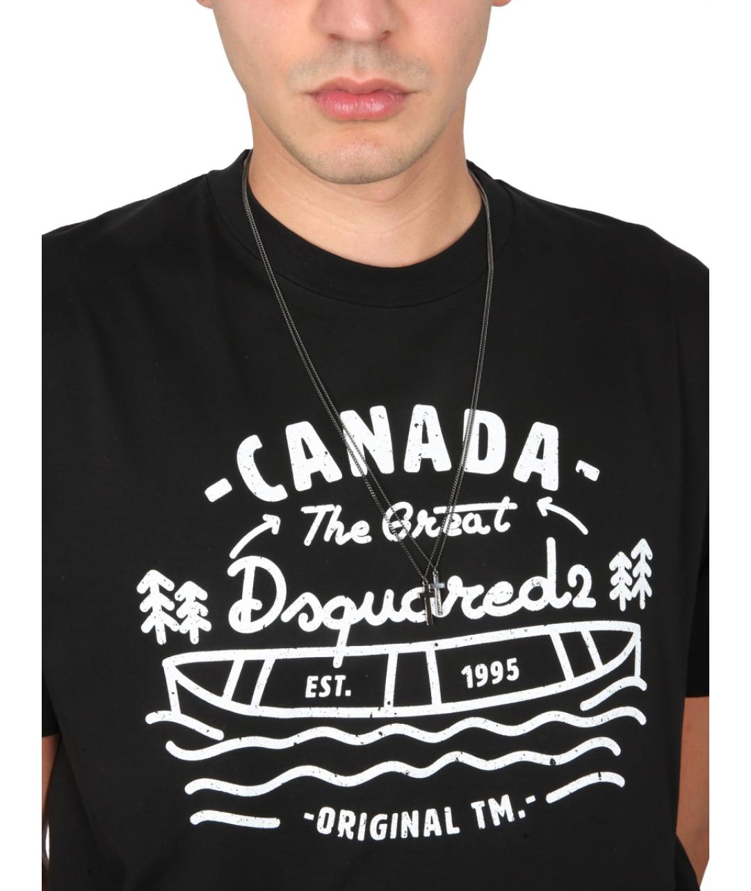 DSQUARED2 Черная хлопковая футболка, фото 5