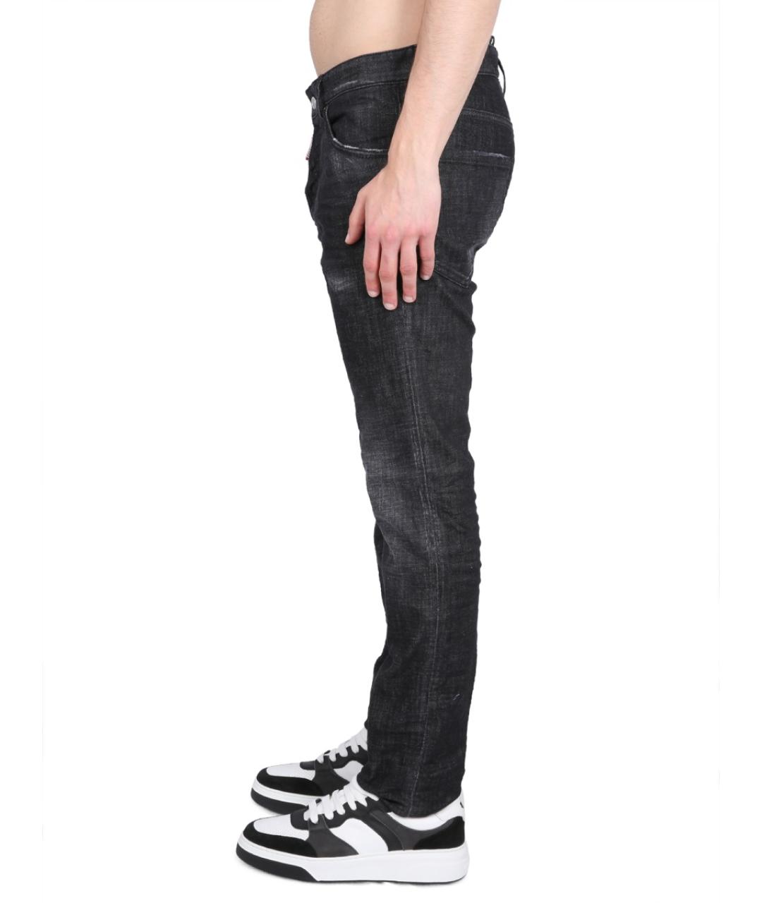 DSQUARED2 Черные хлопковые прямые джинсы, фото 3