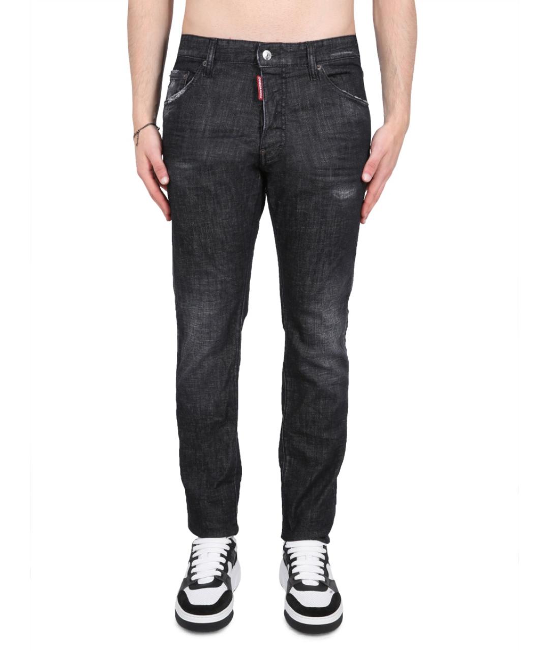 DSQUARED2 Черные хлопковые прямые джинсы, фото 5