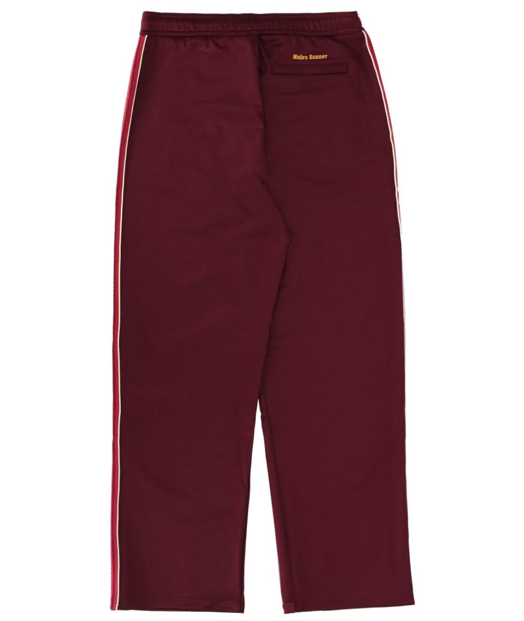 WALES BONNER Бордовые полиэстеровые прямые брюки, фото 2