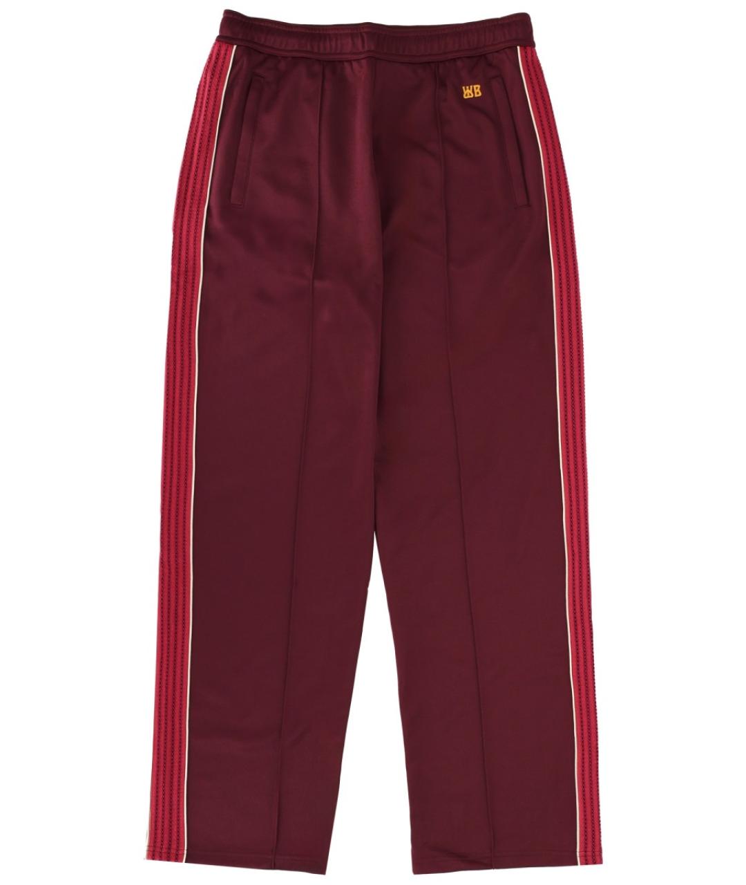 WALES BONNER Бордовые полиэстеровые прямые брюки, фото 1