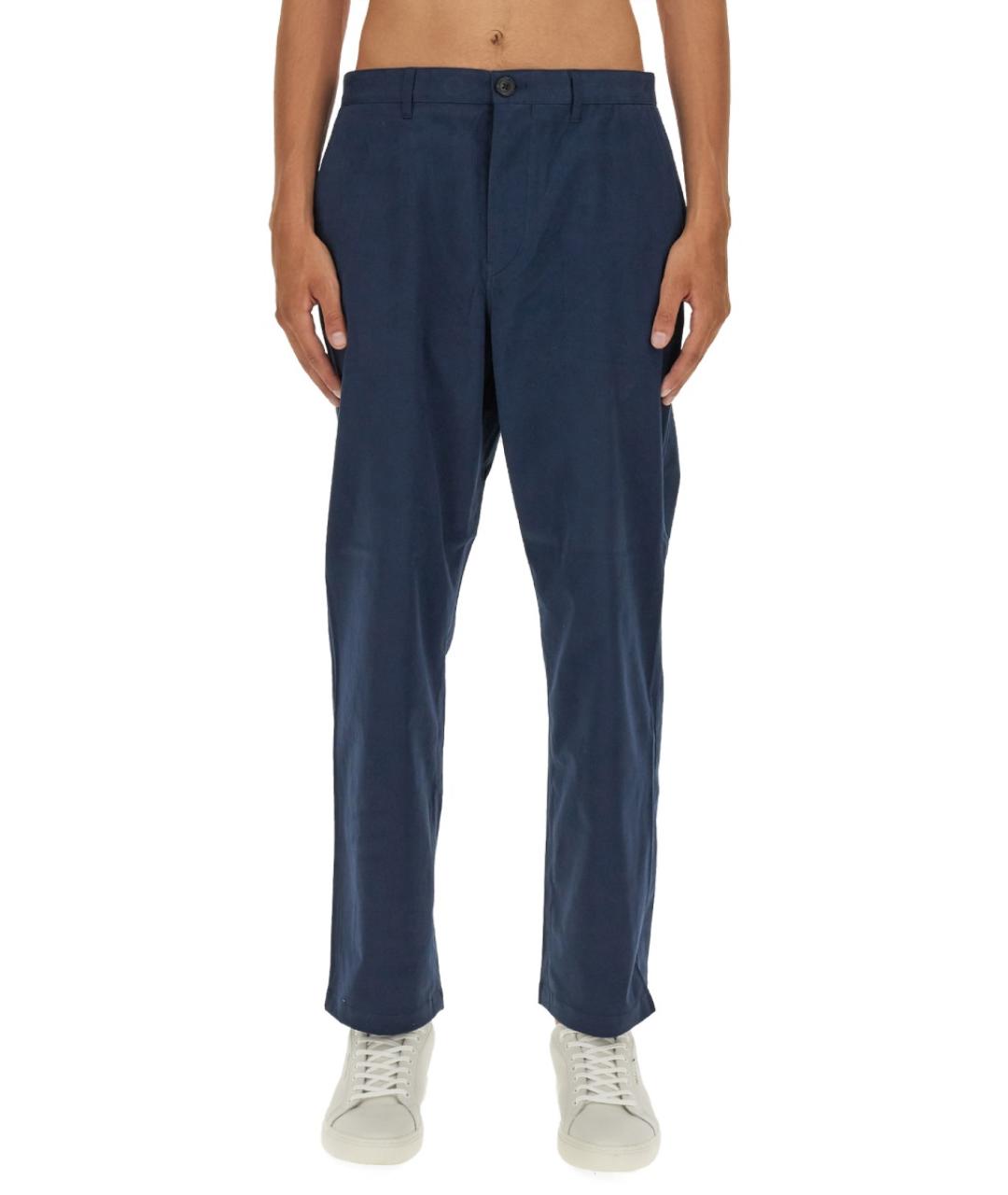 PS BY PAUL SMITH Синие хлопковые повседневные брюки, фото 5
