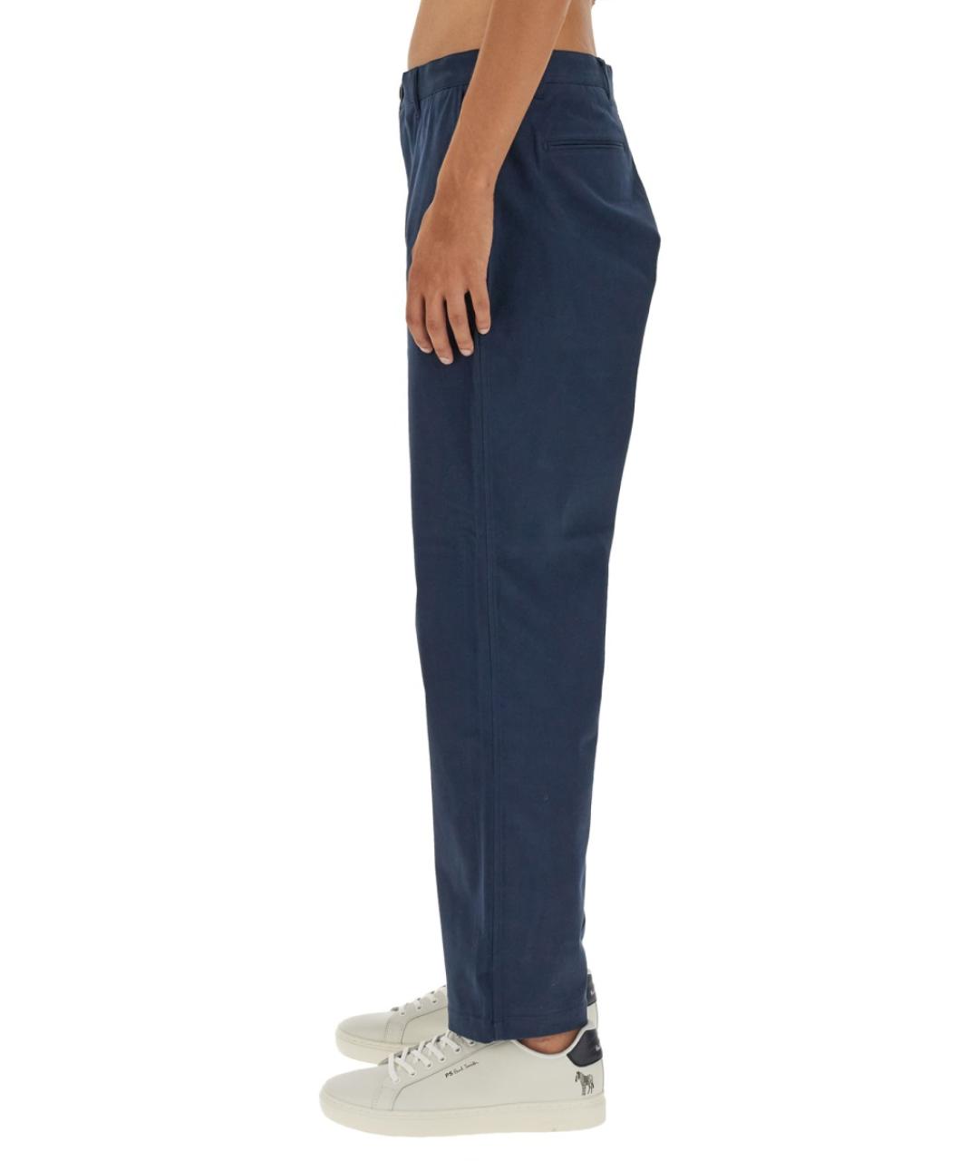 PS BY PAUL SMITH Синие хлопковые повседневные брюки, фото 4
