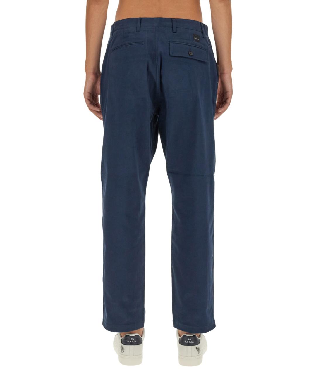 PS BY PAUL SMITH Синие хлопковые повседневные брюки, фото 3