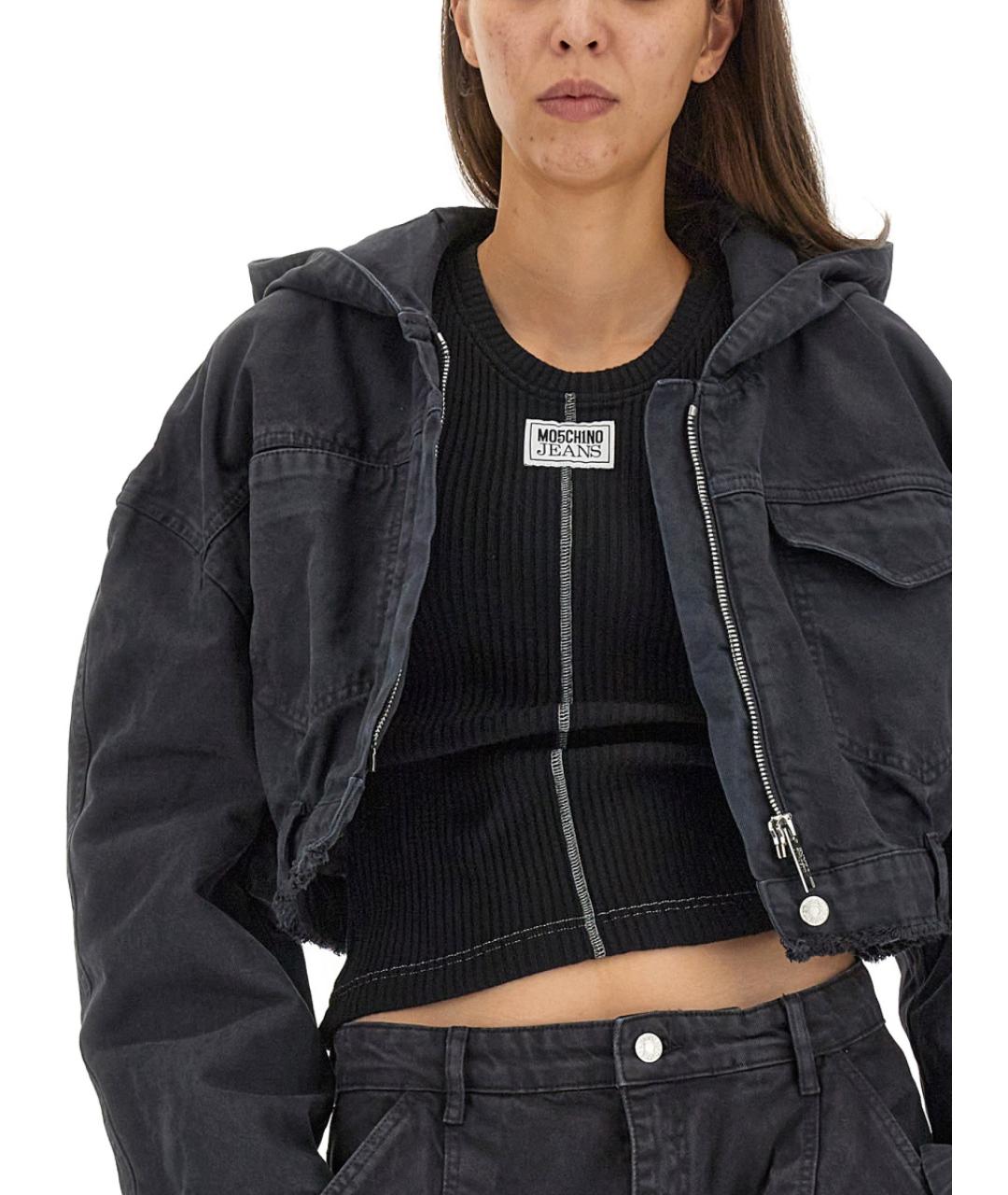 MOSCHINO JEANS Черная хлопковая куртка, фото 4