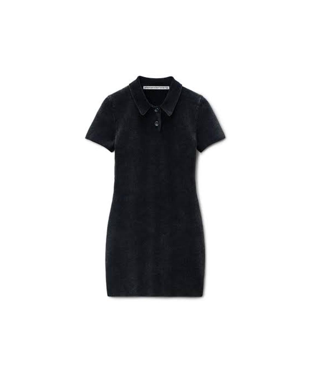 ALEXANDER WANG Антрацитовое хлопковое повседневное платье, фото 1