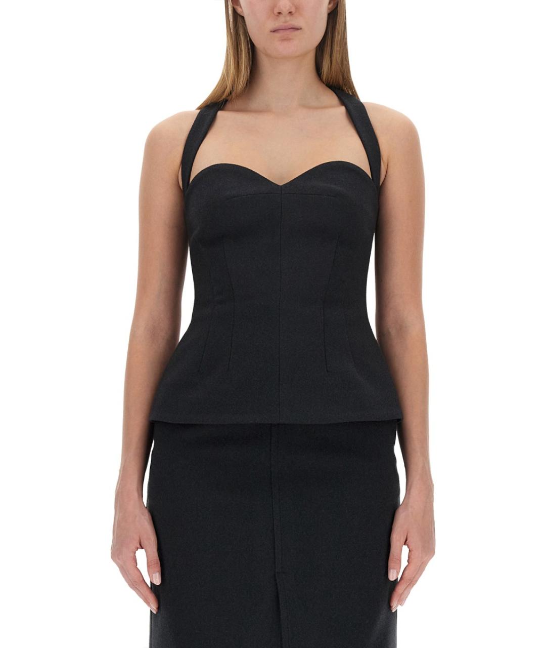 PHILOSOPHY DI LORENZO SERAFINI Черная полиэстеровая блузы, фото 2