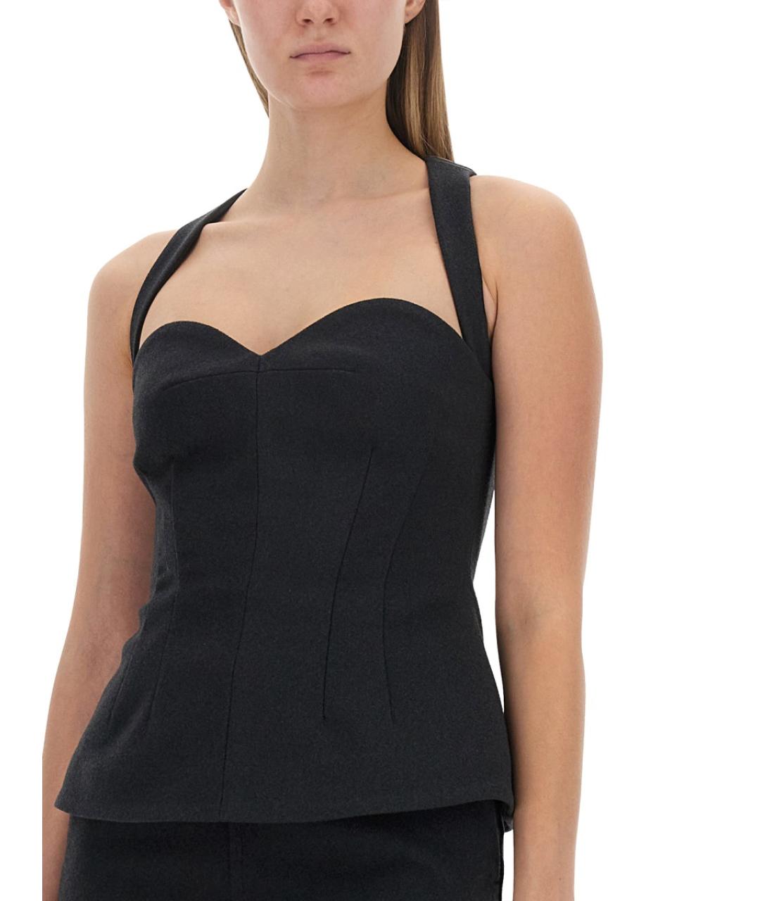 PHILOSOPHY DI LORENZO SERAFINI Черная полиэстеровая блузы, фото 5