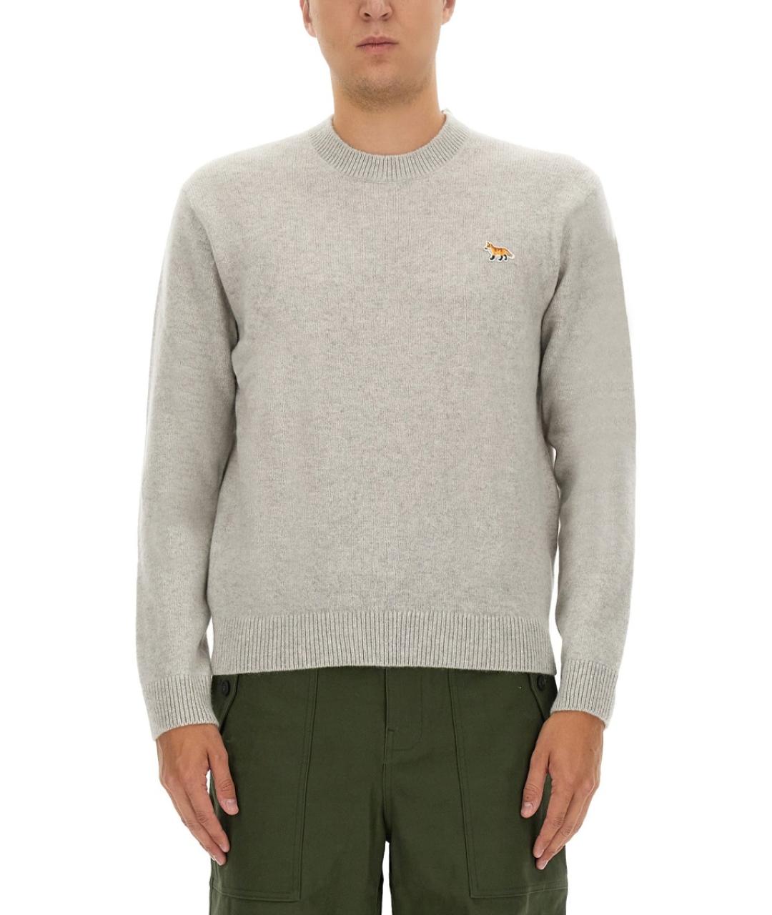 MAISON KITSUNE Серый шерстяной джемпер / свитер, фото 5