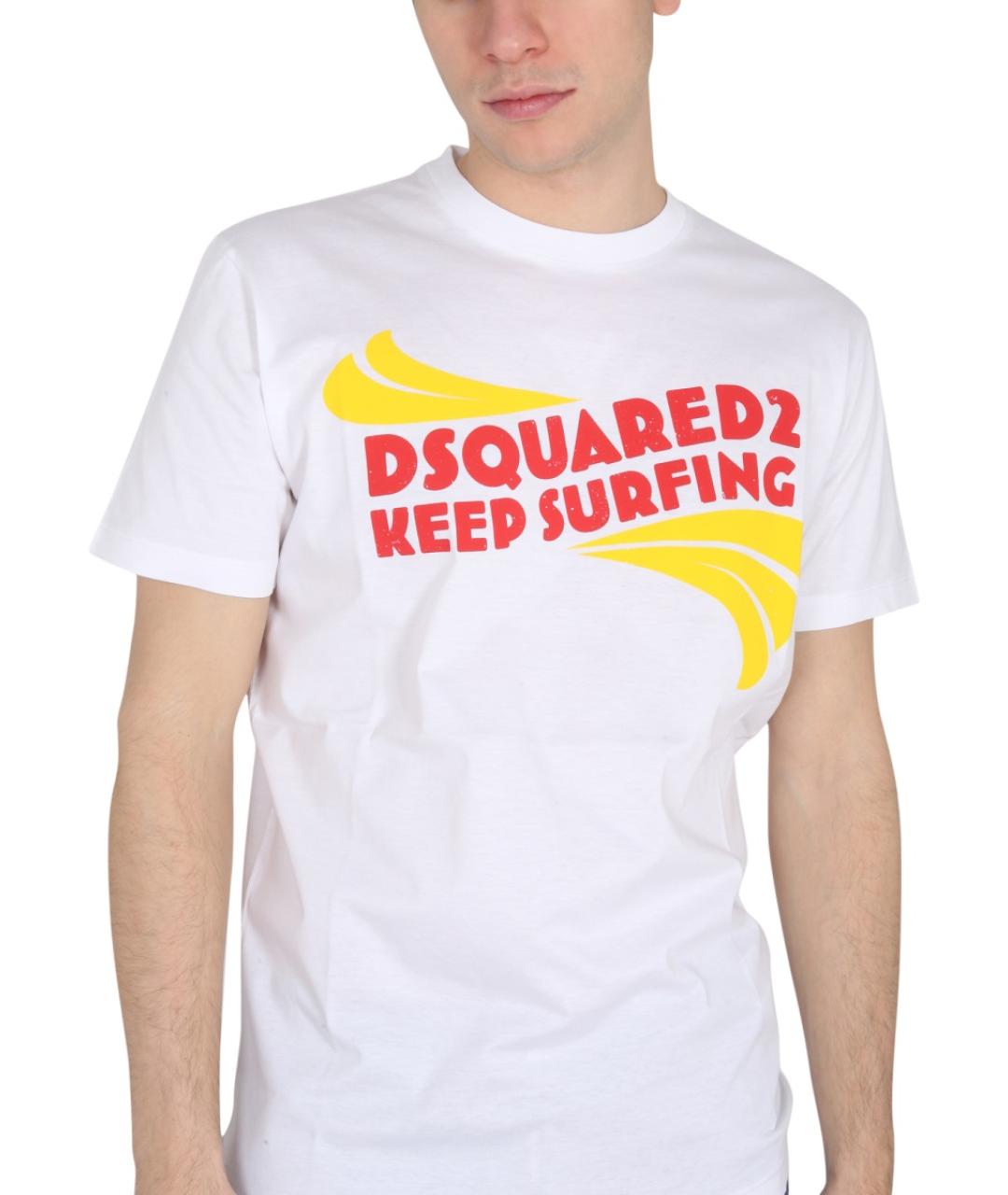 DSQUARED2 Белая хлопковая футболка, фото 4