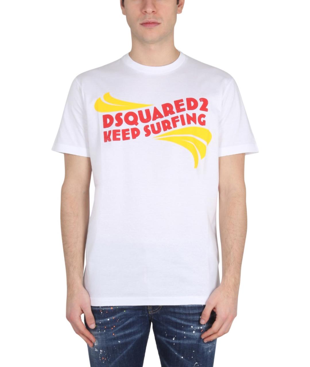 DSQUARED2 Белая хлопковая футболка, фото 5