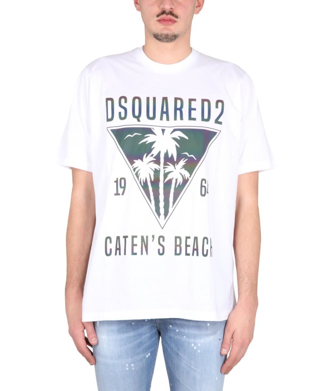 DSQUARED2 Белая хлопковая футболка, фото 5