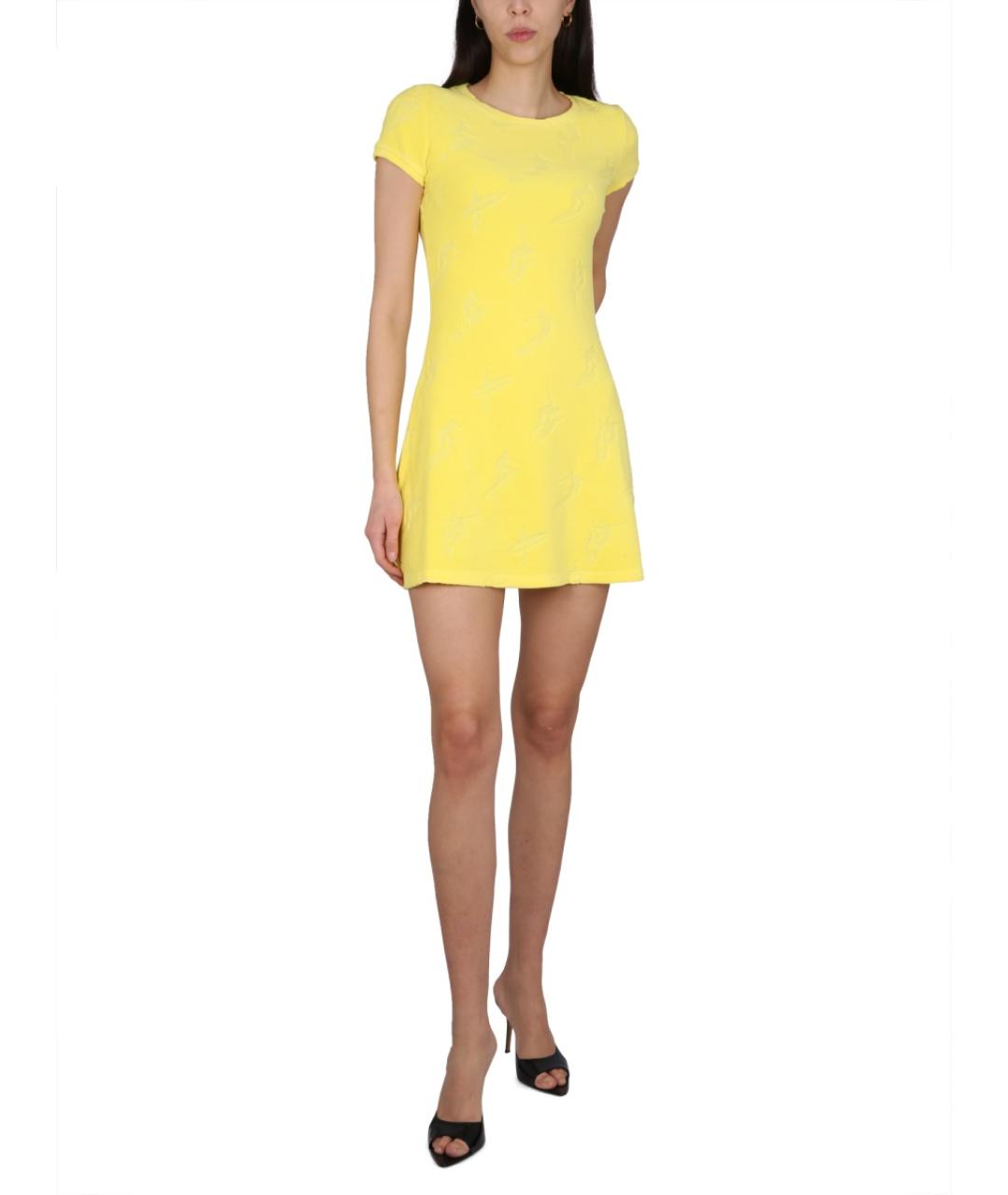 DSQUARED2 Желтое хлопковое повседневное платье, фото 2