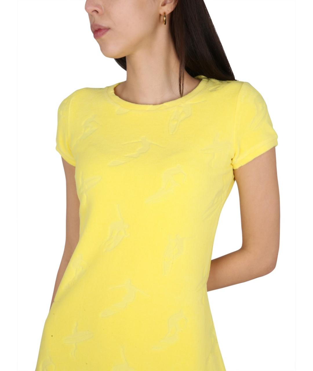 DSQUARED2 Желтое хлопковое повседневное платье, фото 4
