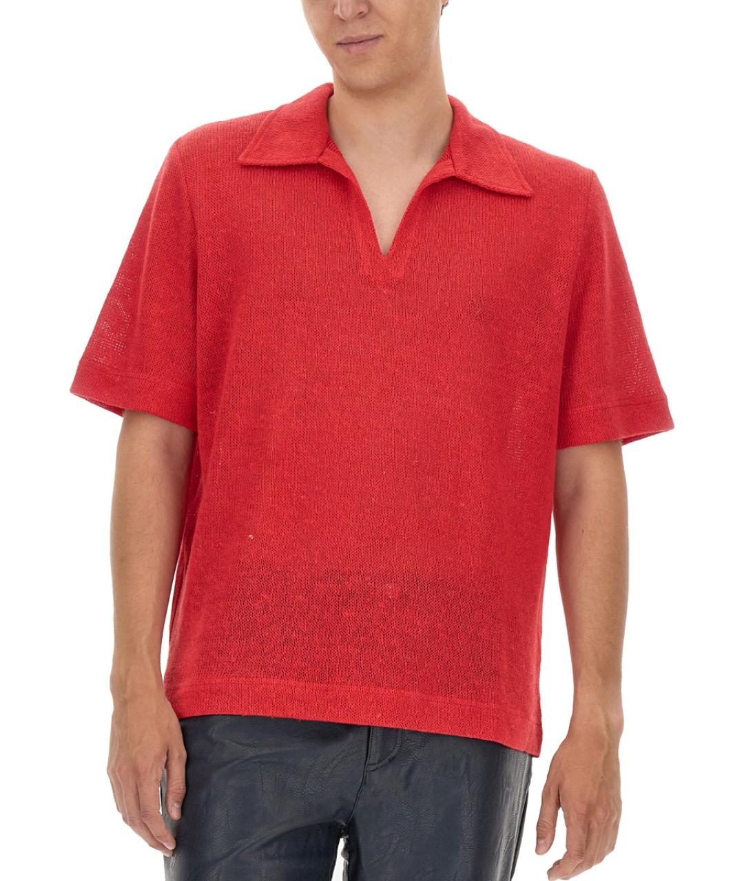 SEFR Красная льняная кэжуал рубашка, фото 4