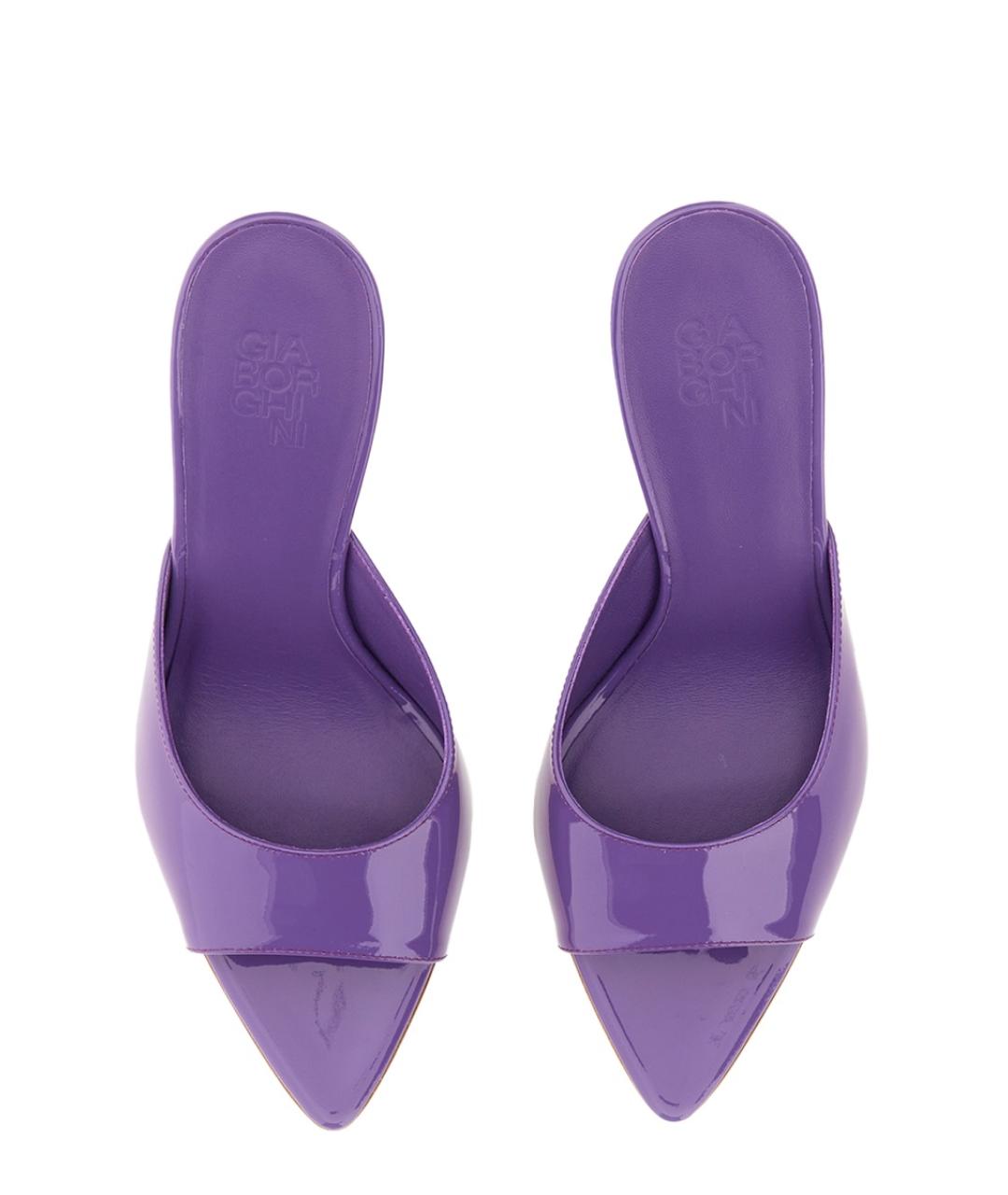 GIABORGHINI Фиолетовые кожаные босоножки, фото 4