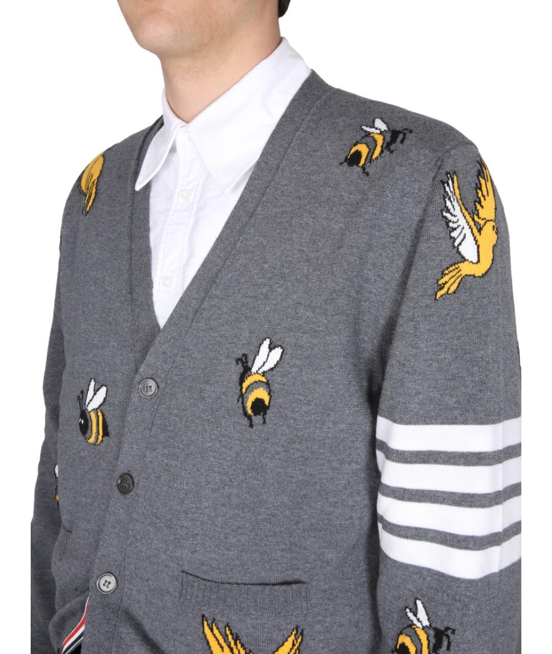 THOM BROWNE Серый шерстяной джемпер / свитер, фото 5