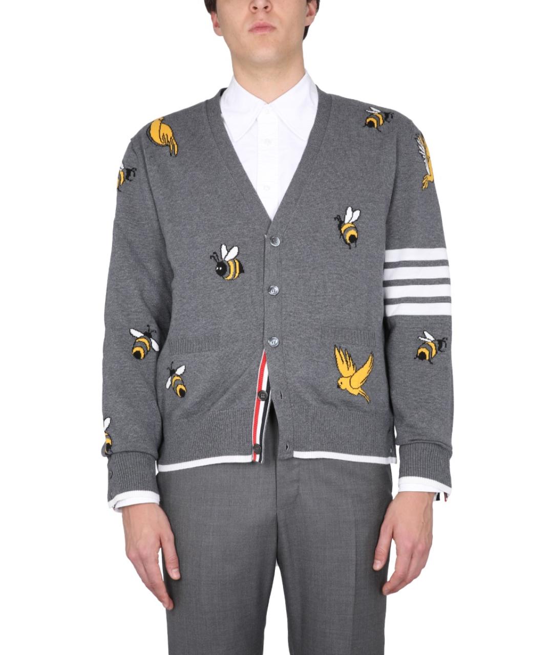 THOM BROWNE Серый шерстяной джемпер / свитер, фото 2