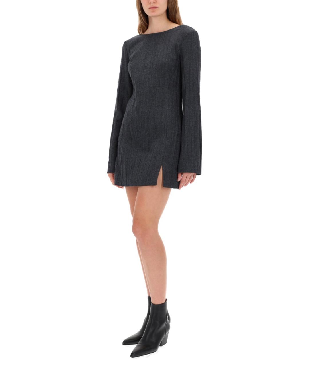 OUR LEGACY Серое шерстяное повседневное платье, фото 3