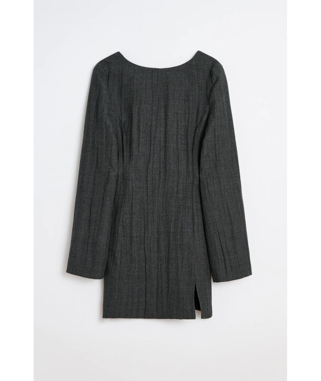 OUR LEGACY Серое шерстяное повседневное платье, фото 6