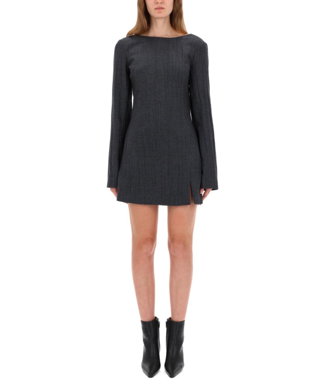 OUR LEGACY Серое шерстяное повседневное платье, фото 2