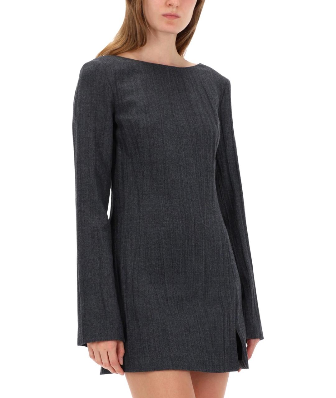 OUR LEGACY Серое шерстяное повседневное платье, фото 5