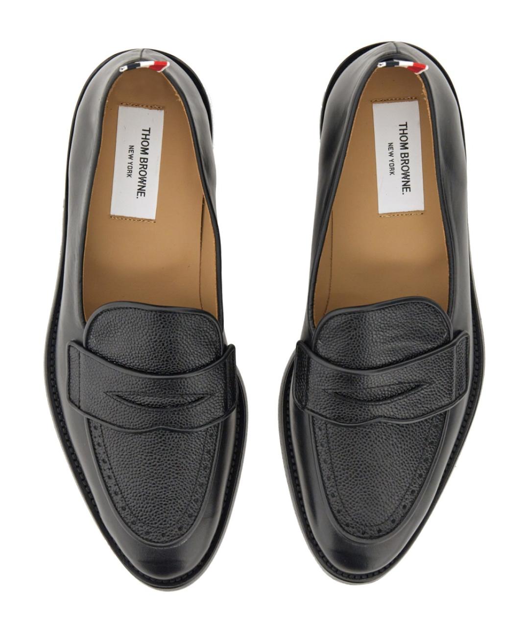 THOM BROWNE Черные кожаные лоферы, фото 5