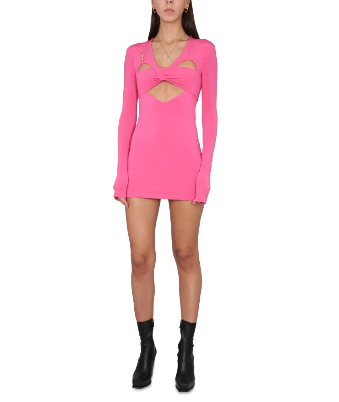AMBUSH Фуксия вискозное коктейльное платье, фото 2
