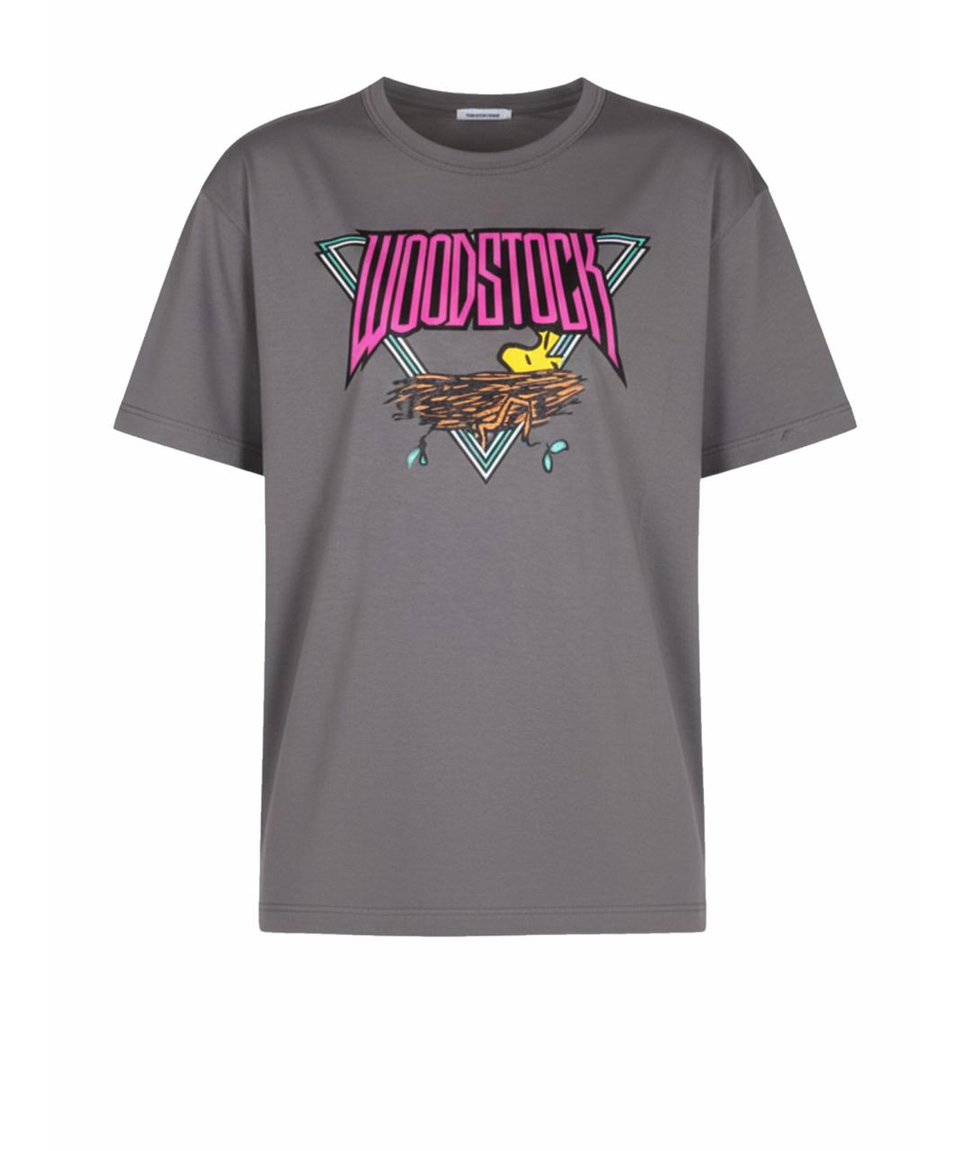 PHILOSOPHY DI LORENZO SERAFINI Серая хлопковая футболка, фото 1